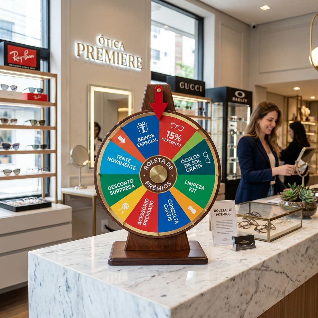 Gamificação no varejo óptico: como a Roleta de Prêmios aumenta comparecimentos em 40%